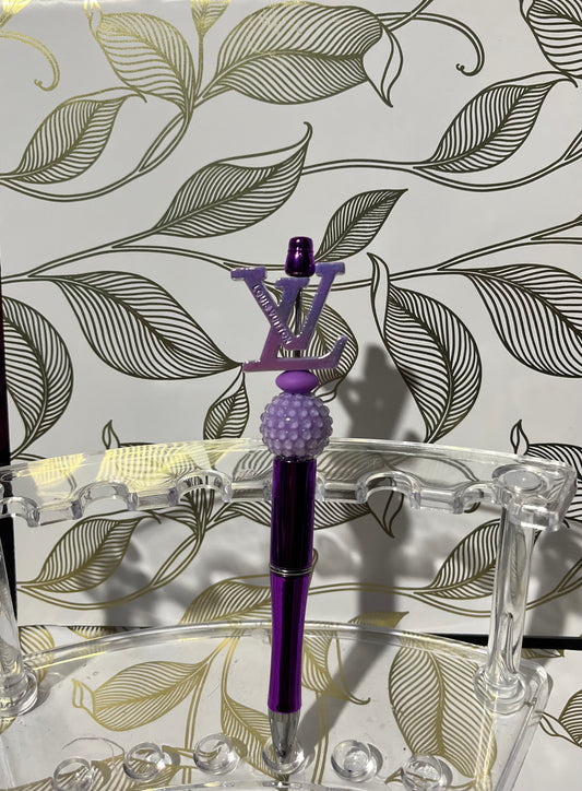 Purple LV beaded pen.