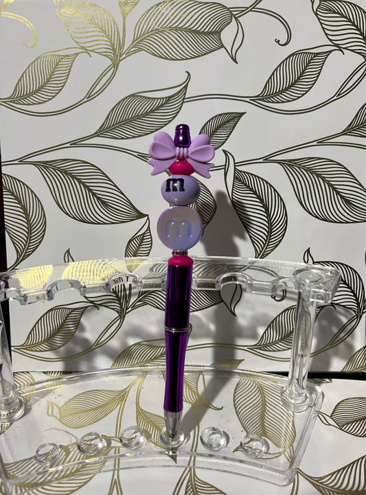 Purple M&M Beaded pen.